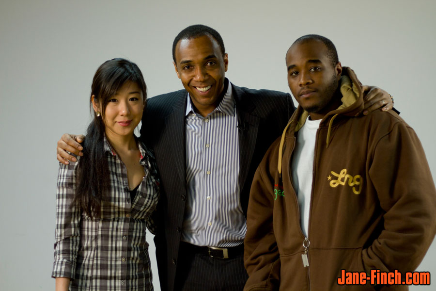 Sue Chun, CBC News host Dwight Drummond and Chris Williams