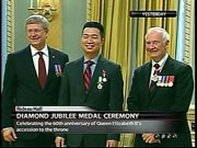 Diamond Jubilee Medal ceremony - Stephen Harper, David Johnston and Paul Nguyen