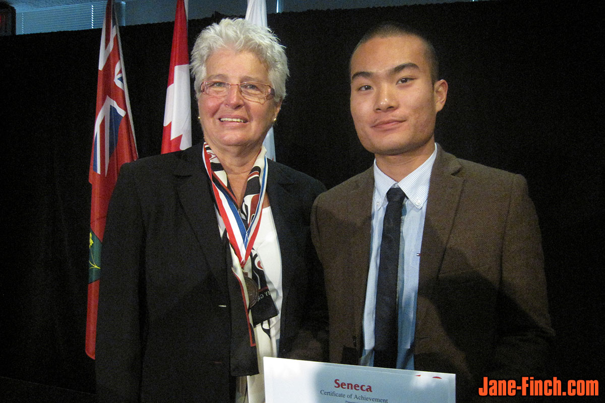 David Nguyen with Barbara Hall at the Journalism and Business Seminar at Seneca College