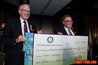 Rotary Youth Impact Awards - Dave Dryden accepts a cheque from President Bruce Gillies