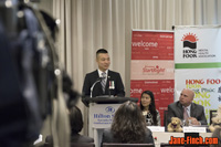 Paul Nguyen speaks at the Hong Fook Mental Health Association press conference for the 2015 Blossom of Hope Gala