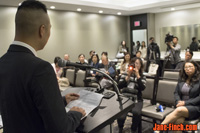 Paul Nguyen speaks at the Hong Fook Mental Health Association press conference for the 2015 Blossom of Hope Gala