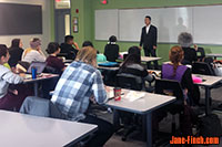 Paul Nguyen speaks to journalism students at Humber College