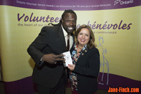 Blacus Ninjah and Kevin Douglas receive the 2016 Ontario Volunteer Service Award